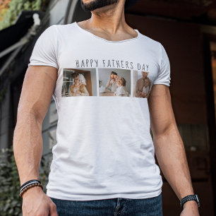 Modern Collage Photo & Lycklig Fars dag Best Gift T Shirt