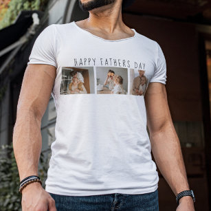 Modern Collage Photo & Lycklig Fars dag Best Gift T Shirt