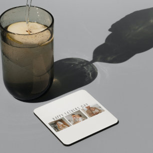 Modern Collage Photo & Lycklig Fars dag Best Gift Underlägg Papper Kvadrat