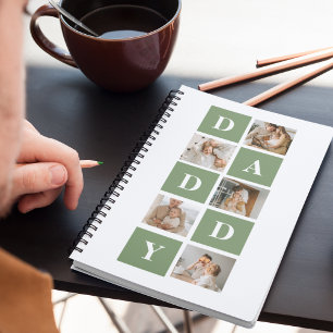 Modern Collage Photo & Lycklig Fars dag Gift Anteckningsbok