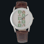 Modern Collage Photo & Lycklig Fars dag Gift Armbandsur<br><div class="desc">Ett modernt kollage-foto är ett kreativ för att fira och hedra någon som är speciell i ditt liv, till exempel far, i Fars dag. Det handlar om att sammanställa olika foton och ordna dem tillsammans på ett visuellt tilltalande sätt för att skapa en sammanhängande och meningsfull sammansättning. Om du vill...</div>