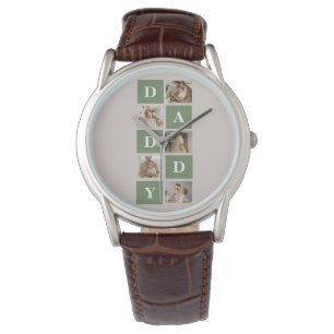 Modern Collage Photo & Lycklig Fars dag Gift Armbandsur