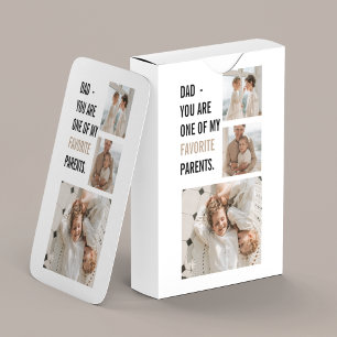 Modern Collage Photo & Lycklig Fars dag Gift Casinokort