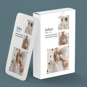 Modern Collage Photo Lycklig Fars dag Gift Casinokort