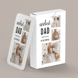 Modern Collage Photo Lycklig Fars dag Gift Casinokort