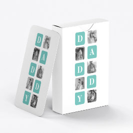 Modern Collage Photo Lycklig Fars dag Gift Casinokort