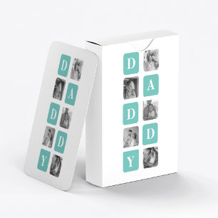 Modern Collage Photo Lycklig Fars dag Gift Casinokort
