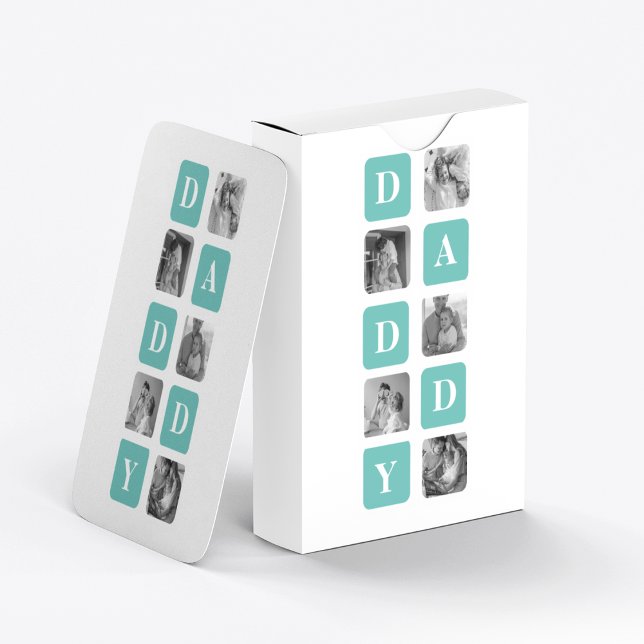 Modern Collage Photo Lycklig Fars dag Gift Casinokort (Skapare uppladdad)