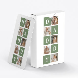 Modern Collage Photo & Lycklig Fars dag Gift Casinokort