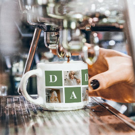 Modern Collage Photo & Lycklig Fars dag Gift Espressomugg