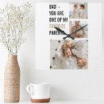 Modern Collage Photo & Lycklig Fars dag Gift Fyrkantig Klocka<br><div class="desc">Fars dag är ett särskilt tillfälle att hedra far och far figurer för deras bidrag till deras familjer och samhälle. Att välja perfekt till Fars dag kan vara en utmanande uppgift,  men en tankfull och hjärtfull gåva kan ge ett bestående intryck.</div>