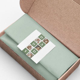 Modern Collage Photo & Lycklig Fars dag Gift Fyrkantigt Klistermärke