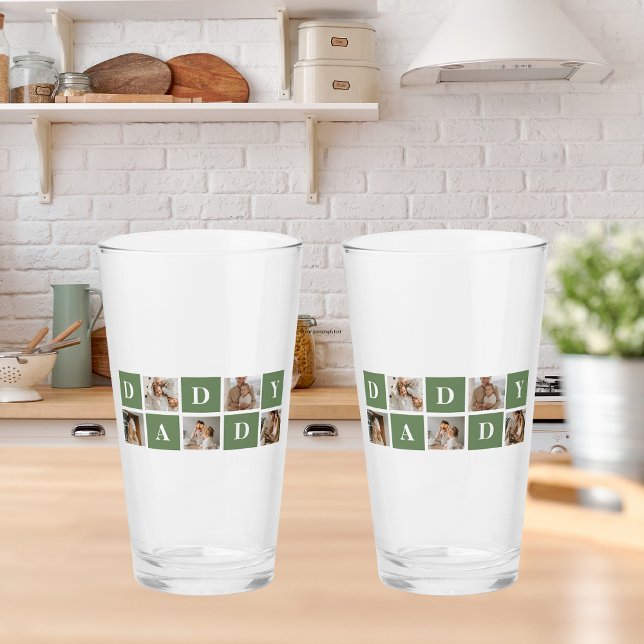 Modern Collage Photo & Lycklig Fars dag Gift Glaskopp (Skapare uppladdad)