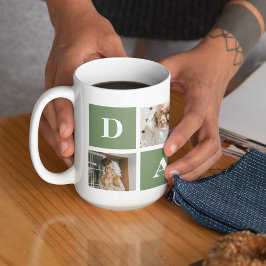 Modern Collage Photo & Lycklig Fars dag Gift Kaffemugg