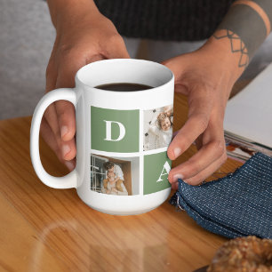 Modern Collage Photo & Lycklig Fars dag Gift Kaffemugg