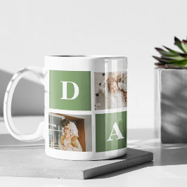 Modern Collage Photo & Lycklig Fars dag Gift Kaffemugg