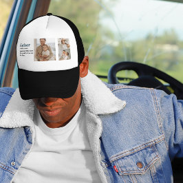 Modern Collage Photo Lycklig Fars dag Gift Keps