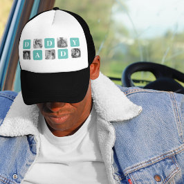 Modern Collage Photo Lycklig Fars dag Gift Keps