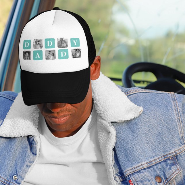 Modern Collage Photo Lycklig Fars dag Gift Keps (Skapare uppladdad)