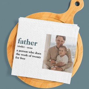 Modern Collage Photo Lycklig Fars dag Gift Kökshandduk