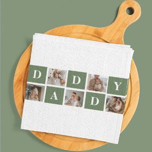 Modern Collage Photo & Lycklig Fars dag Gift Kökshandduk