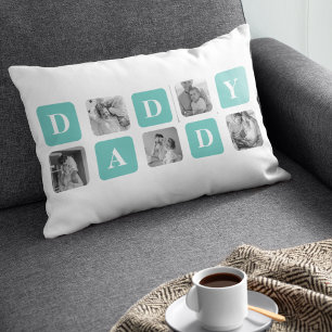 Modern Collage Photo Lycklig Fars dag Gift Lumbarkudde