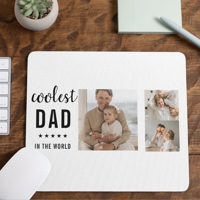Modern Collage Photo Lycklig Fars dag Gift Musmatta (Skapare uppladdad)