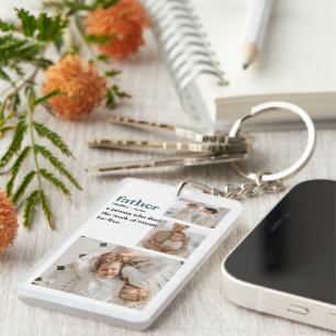 Modern Collage Photo Lycklig Fars dag Gift Nyckelring