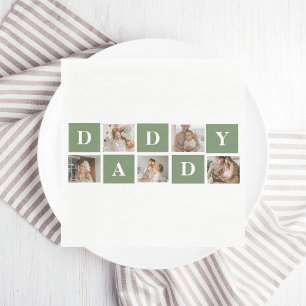 Modern Collage Photo & Lycklig Fars dag Gift Pappersservett