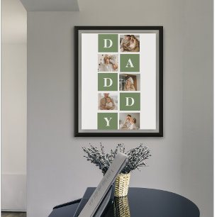 Modern Collage Photo & Lycklig Fars dag Gift Poster