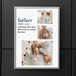 Modern Collage Photo Lycklig Fars dag Gift Poster