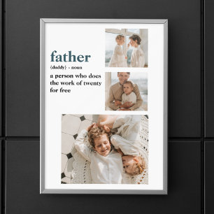 Modern Collage Photo Lycklig Fars dag Gift Poster