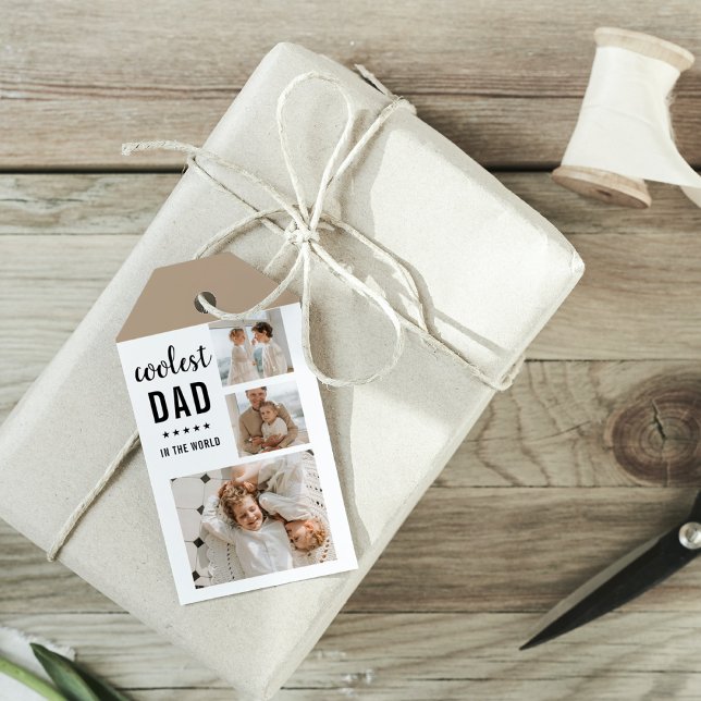 Modern Collage Photo Lycklig Fars dag Gift Presentetikett (Skapare uppladdad)