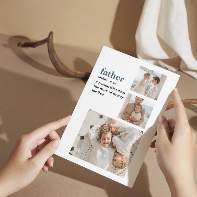 Modern Collage Photo Lycklig Fars dag Gift Tack Kort (Skapare uppladdad)