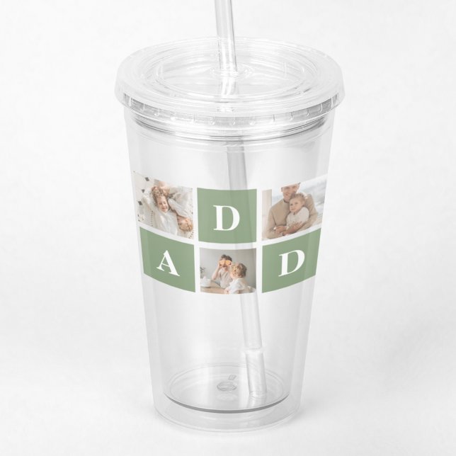 Modern Collage Photo & Lycklig Fars dag Gift Take Away Mugg (Skapare uppladdad)