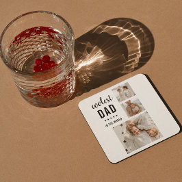 Modern Collage Photo Lycklig Fars dag Gift Underlägg Papper Kvadrat