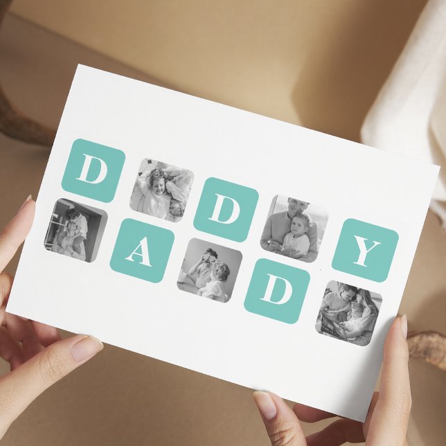 Modern Collage Photo Lycklig Fars dag Gift Vykort (Skapare uppladdad)