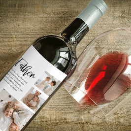 Modern Collage Photo med bästa offertgåva från Far Vinflaska Etikett