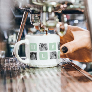 Modern Collage Photo Mint Best Hubby Gift Espressomugg
