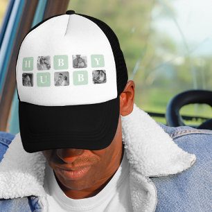 Modern Collage Photo Mint Best Hubby Gift Keps