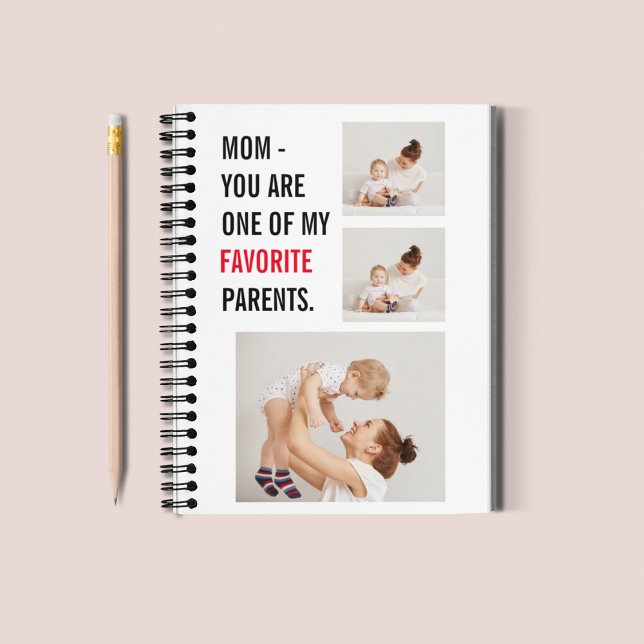 Modern Collage Photo & Mors dag Gift Anteckningsbok (Skapare uppladdad)