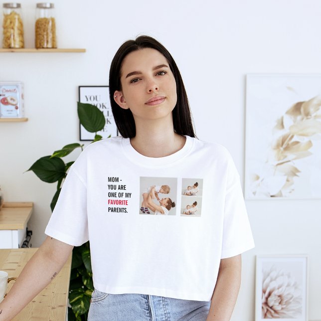 Modern Collage Photo & Mors dag Gift T Shirt (Skapare uppladdad)