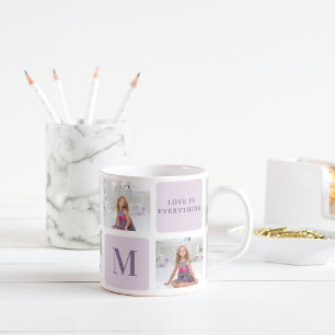 Modern Collage Photo Mors dag Lila Gift Mugg