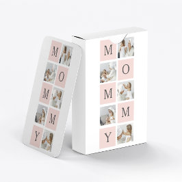 Modern Collage Photo & Pastel Rosa Mamma Gift Casinokort