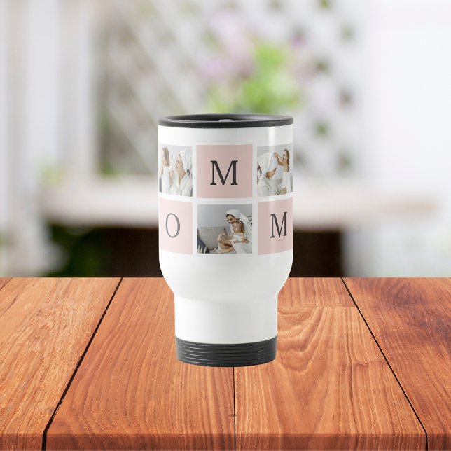 Modern Collage Photo & Pastel Rosa Mamma Gift Resemugg (Skapare uppladdad)