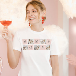 Modern Collage Photo & Pastel Rosa Mamma Gift T Shirt