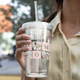 Modern Collage Photo & Pastel Rosa Mamma Gift Take Away Mugg