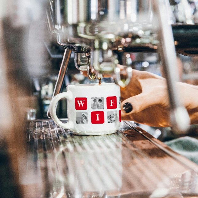 Modern Collage Photo & Red Gift for Loely Wifey Espressomugg (Skapare uppladdad)