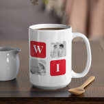 Modern Collage Photo & Red Gift for Loely Wifey Kaffemugg<br><div class="desc">Modern Collage Photo & Red Gift for Loely Wifey</div>