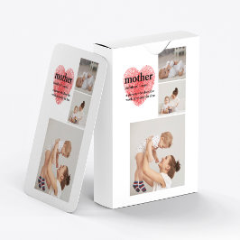 Modern Collage Photo & Red Heart Mor Gift Casinokort